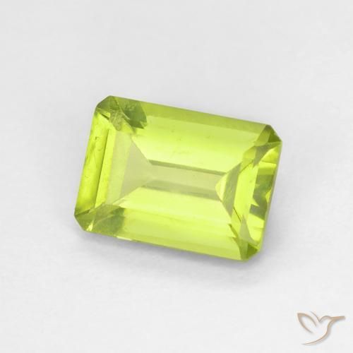 Peridoto Verde médio Natural 1.05ct, Corte Octógono / Esmeralda, VS-SI