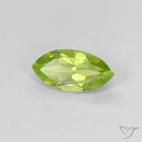Peridoto verde vivo Natural 0.73ct, Marquesa, VVS-VS
