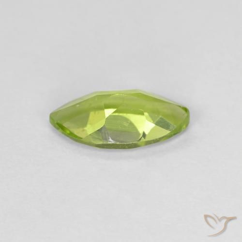 Peridoto Verde amarelado Natural 0.63ct, Marquesa, VVS-VS