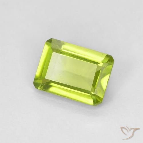 Peridoto verde vivo Natural 1.07ct, Corte Octógono / Esmeralda, VS