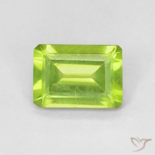 1.03ct Natural Verde claro Peridoto, Corte Esmeralda, VS-SI