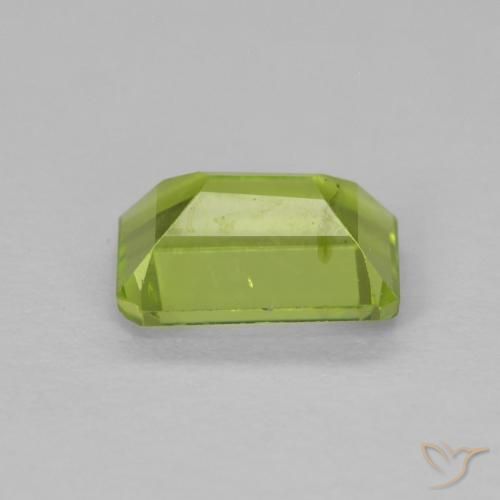 Peridoto Verde amarelado vivo Natural 1.09ct, Corte Octógono / Esmeralda, VS