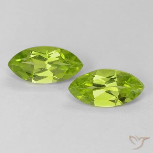 Pedras preciosas de peridoto verde natural de 1,24 ct, marquise, VS