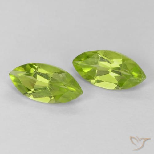 Pedras preciosas de peridoto verde natural de 1,24 ct, marquise, VS