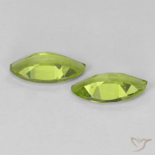 Pedras preciosas de peridoto verde natural de 1,24 ct, marquise, VS