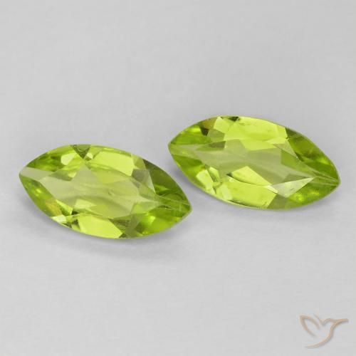 Pedras preciosas de Peridoto Verde claro natural de 1.11 ct, Marquesa, VS