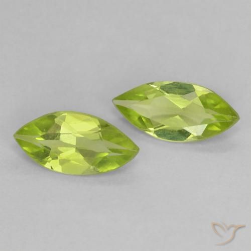 Pedras preciosas de Peridoto Verde médio natural de 0.87 ct, Marquesa, VS