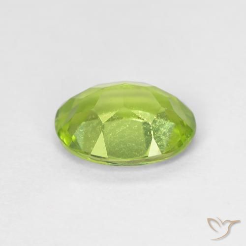 Peridoto verde vivo Natural 1.21ct, oval, VS