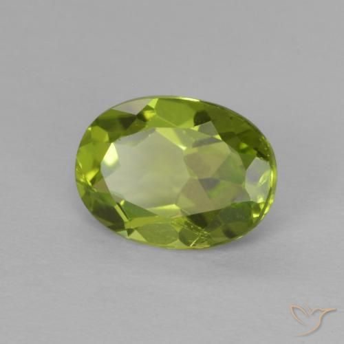 Peridoto verde vivo Natural 1.32ct, oval, VVS-VS