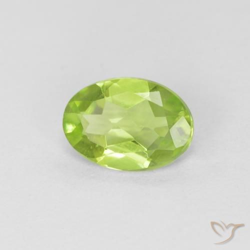 Peridoto verde vivo Natural 0.76ct, oval, VS