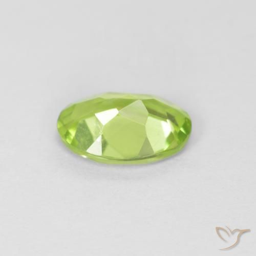 Peridoto verde vivo Natural 0.76ct, oval, VS