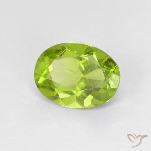 Peridoto verde vivo Natural 1.21ct, oval, VS