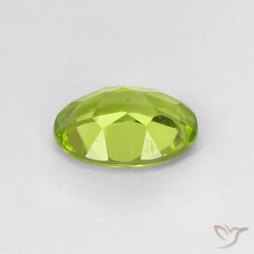Peridoto Verde amarelado vivo Natural 1.24ct, oval, VS