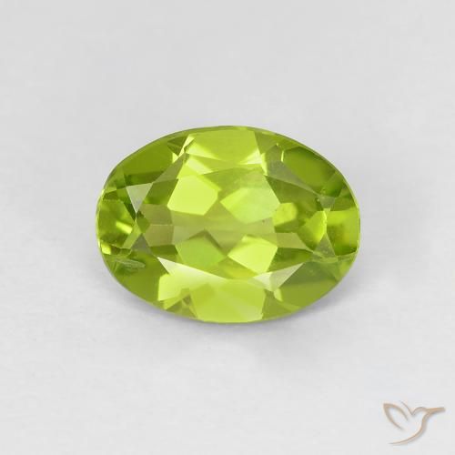 1.10ct Natural Verde amarelado vivo Peridoto, oval, VS