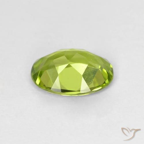 Peridoto Verde amarelado vivo Natural 1.10ct, oval, VS