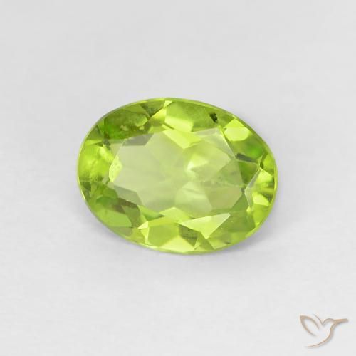 Peridoto verde vivo Natural 1.13ct, oval, VS