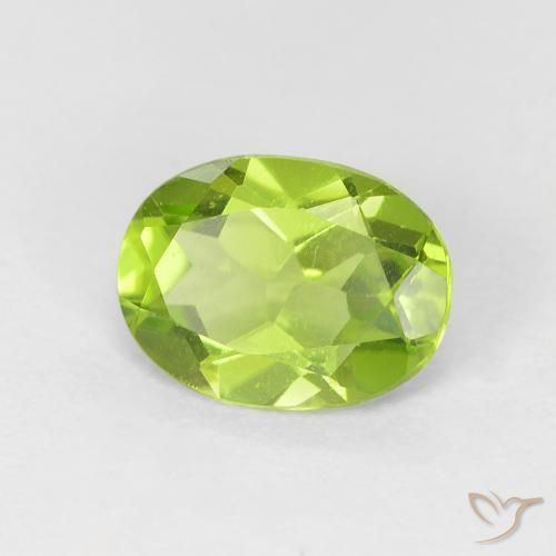 Peridoto verde vivo Natural 1.14ct, oval, VVS-VS