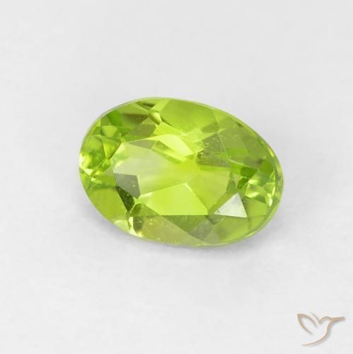 Peridoto Verde amarelado Natural 0.77ct, oval, VVS-VS