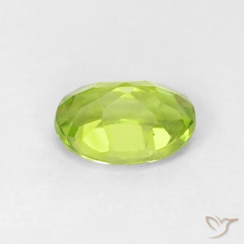 Peridoto Verde amarelado Natural 0.77ct, oval, VVS-VS