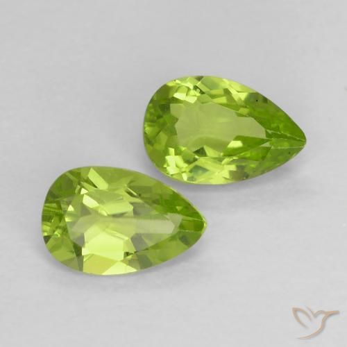 Pedras preciosas de Peridoto verde vivo natural de 0.96 ct, Formato de pêra, VS