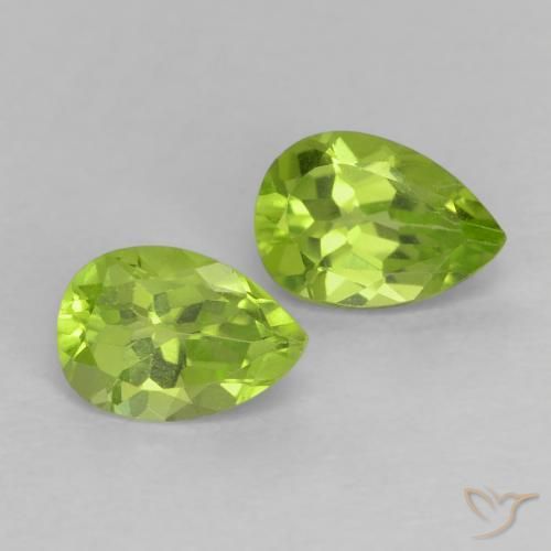0.97ctw Natural Verde médio Peridoto, Formato de pêra, VS