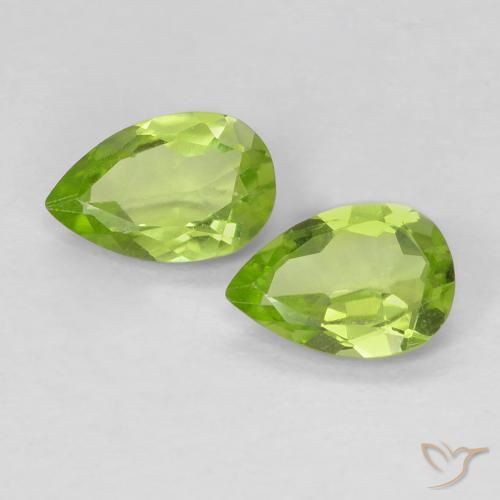 0.74ctw Natural Verde médio Peridoto, Formato de pêra, VS