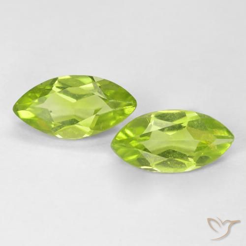 1.11ctw Natural Verde médio Peridoto, Marquesa, VS