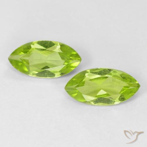 1.10ctw Natural Verde médio Peridoto, Marquesa, VS