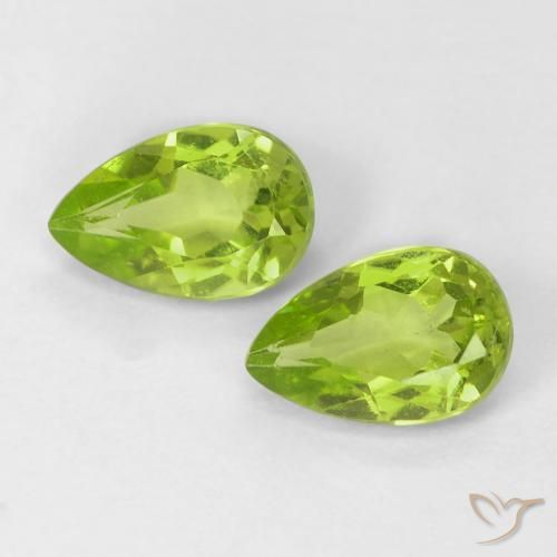 Pedras preciosas de Peridoto Verde claro natural de 0.87 ct, Formato de pêra, VS