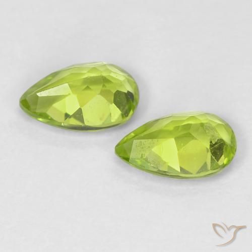 Pedras preciosas de Peridoto Verde claro natural de 0.87 ct, Formato de pêra, VS