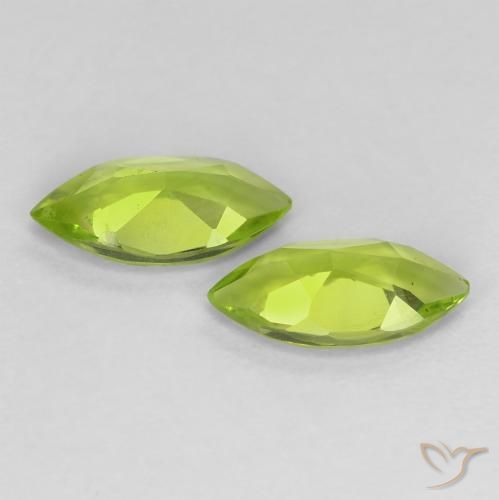 Pedras preciosas de Peridoto Verde claro natural de 1.10 ct, Marquesa, VS