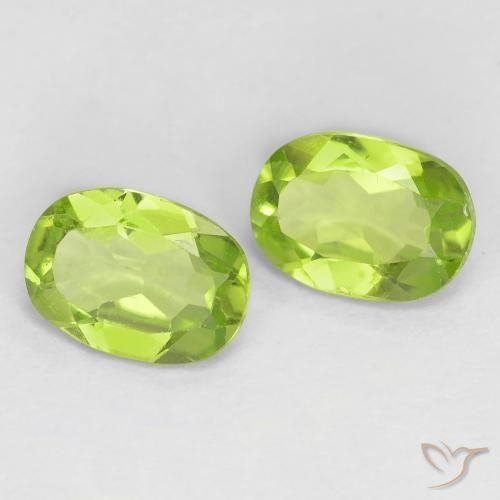 Pedras preciosas de Peridoto Verde claro natural de 1.66 ct, oval, VS