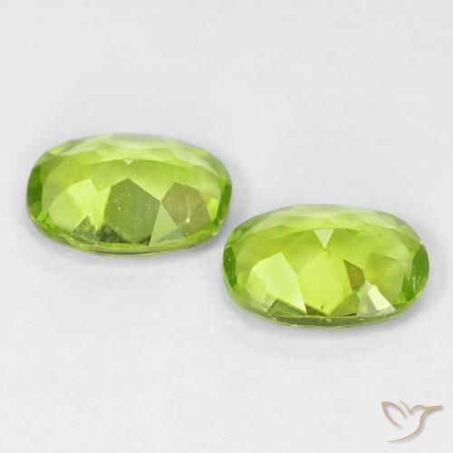 Pedras preciosas de Peridoto Verde claro natural de 1.66 ct, oval, VS