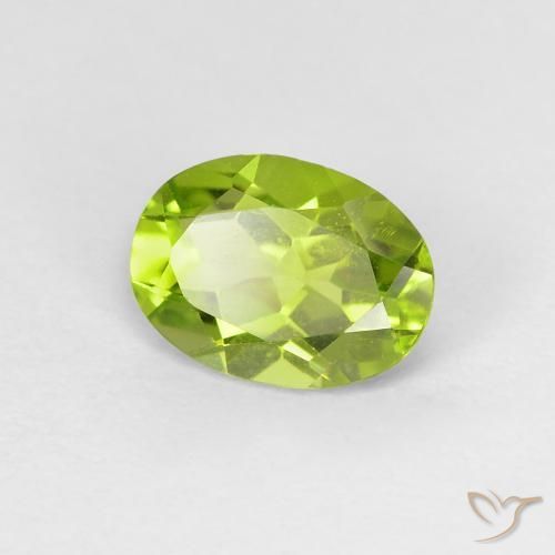 Peridoto verde vivo Natural 1.14ct, oval, VVS-VS
