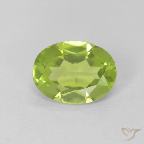 Peridoto verde vivo Natural 1.16ct, oval, VS