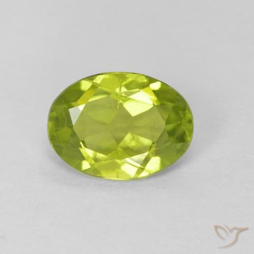 1.08ct Natural Verde amarelado vivo Peridoto, oval, VS