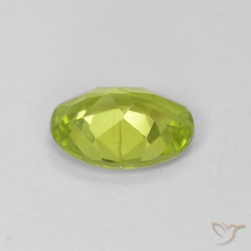Peridoto Verde amarelado vivo Natural 1.08ct, oval, VS