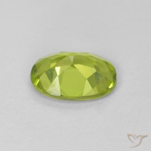 Peridoto verde vivo Natural 1.08ct, oval, VS