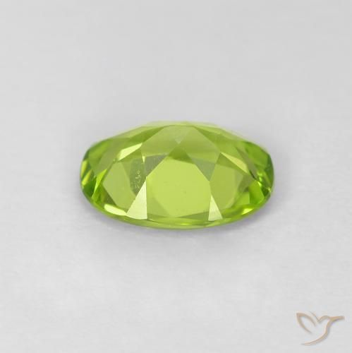 Peridoto verde vivo Natural 0.97ct, oval, VVS-VS