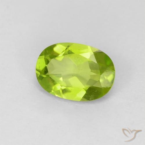 Peridoto verde vivo Natural 0.83ct, oval, VVS-VS