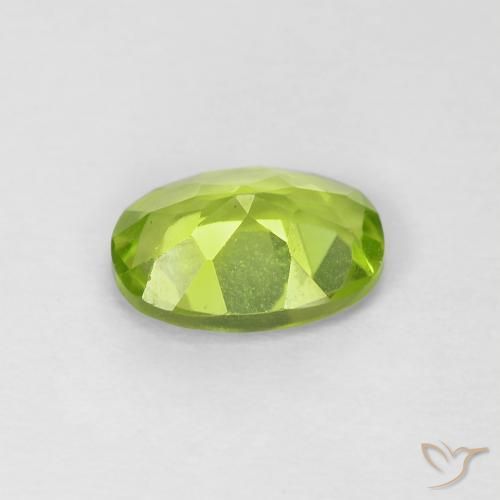 Peridoto verde vivo Natural 0.83ct, oval, VVS-VS