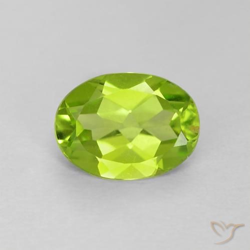 1.10ct Natural Verde médio Peridoto, oval, VVS-VS