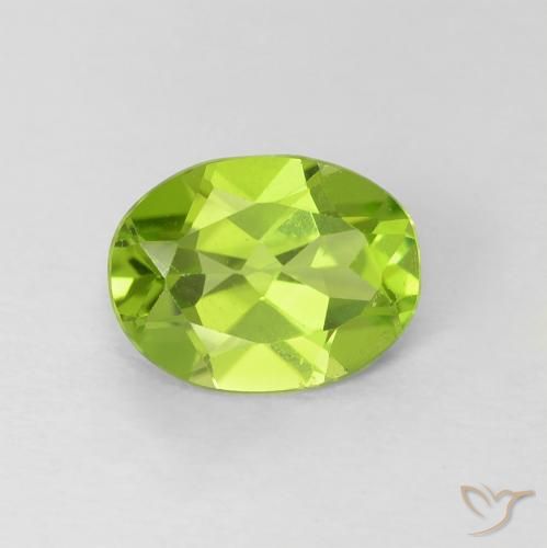 Peridoto Verde médio Natural 1.09ct, Corte Oval, VVS-VS