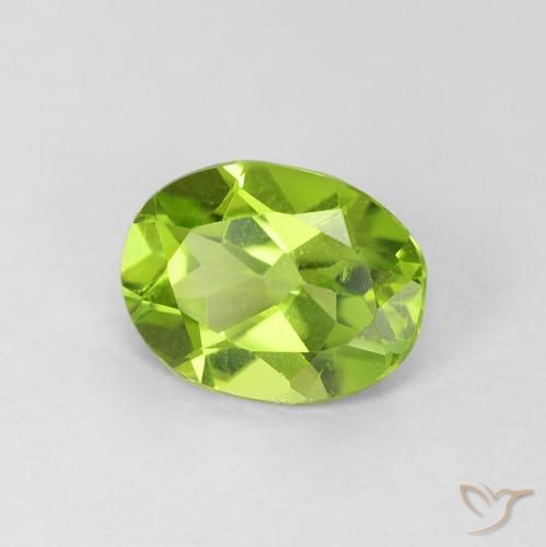Peridoto Verde médio Natural 1.09ct, Corte Oval, VVS-VS