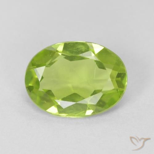 1.09ct Natural Verde claro Peridoto, oval, VVS-VS