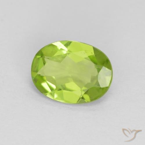 Peridoto verde vivo Natural 1.19ct, oval, VVS-VS