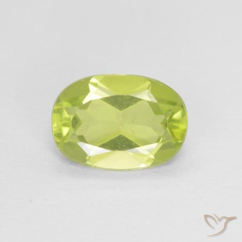 0.77ct Natural Verde limão Peridoto, oval, VVS-VS
