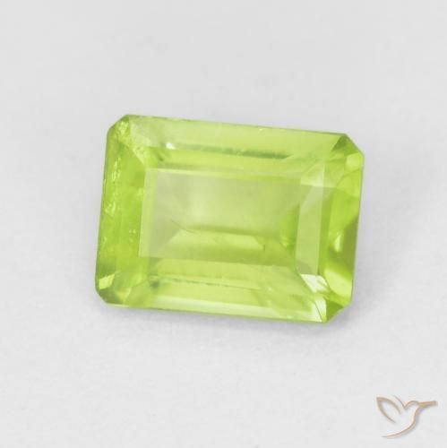 Peridoto Verde amarelado Natural 0.98ct, Corte Octógono / Esmeralda, VS