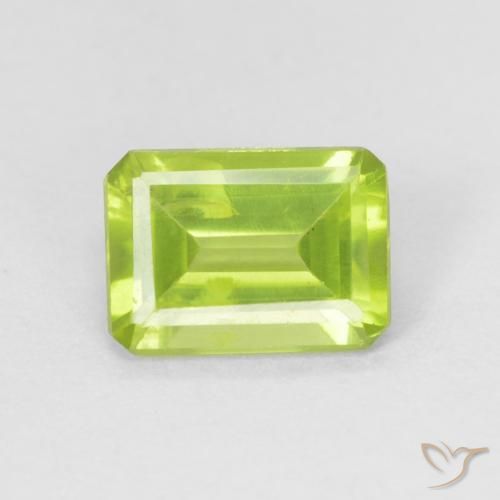 0.98ct Natural Verde claro Peridoto, Corte Esmeralda, VS