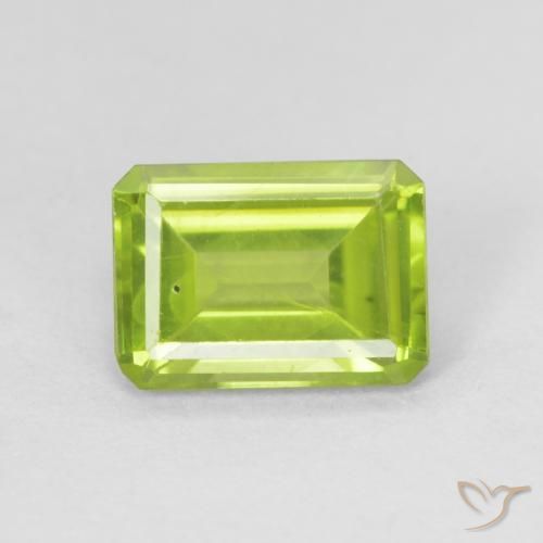 1.04ct Natural Verde claro Peridoto, Corte Esmeralda, VS